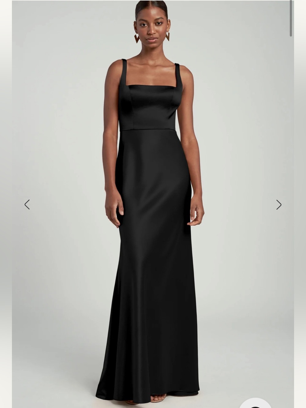 Jenny Yoo Ariana Dress in Black Satin Back Crepe